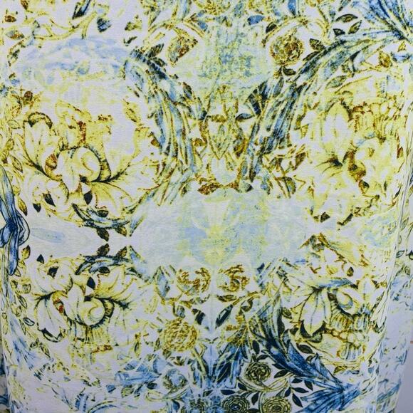 Ivanka Trump Floral and Lace Dress Green Blue Size 12 - Picture 6 of 10